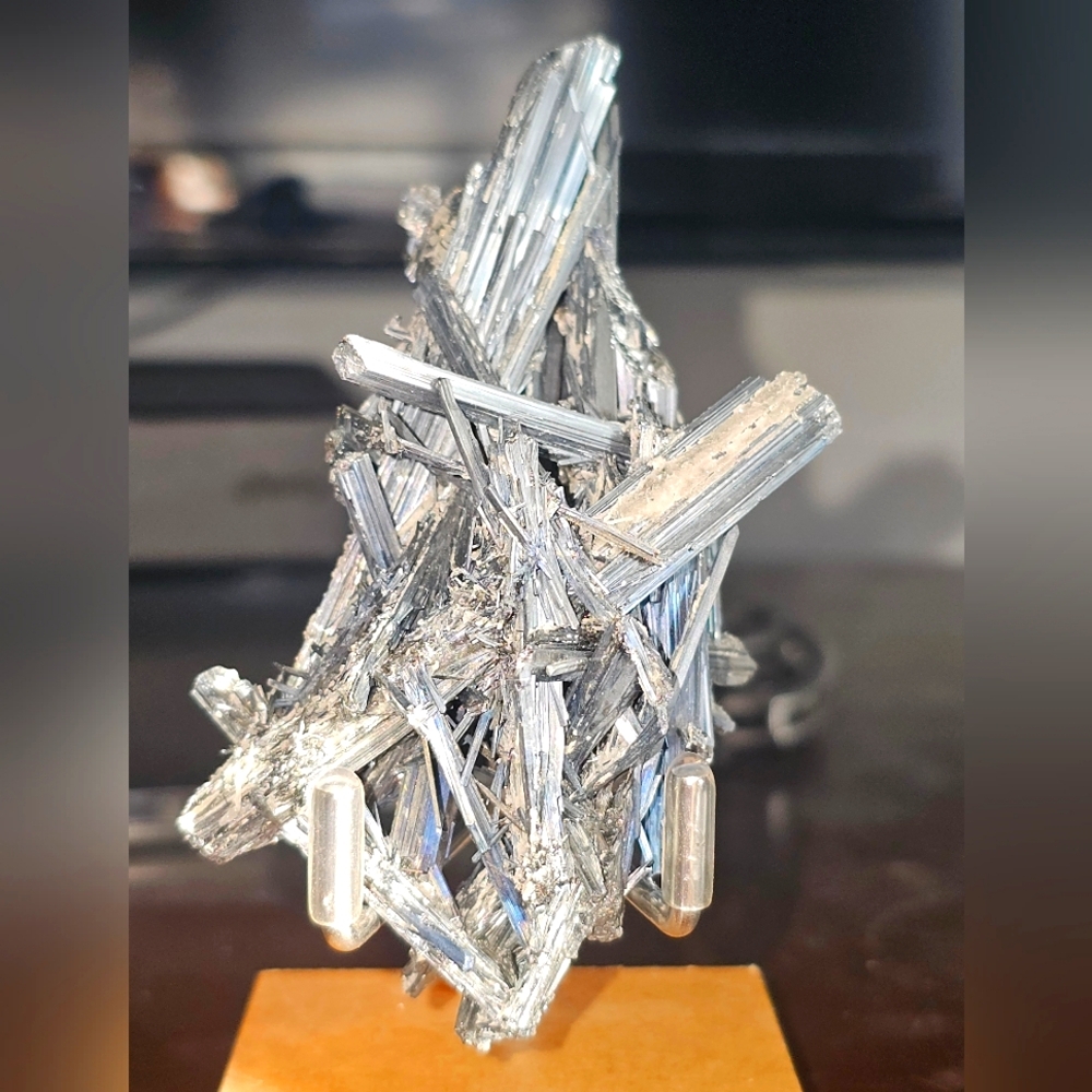 Stibnite With Druzy Quartz